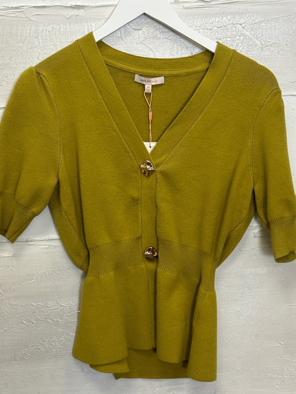 New w tags. Skies are Blue short sleeve sweater. Chartreuse - Picture 2 of 3